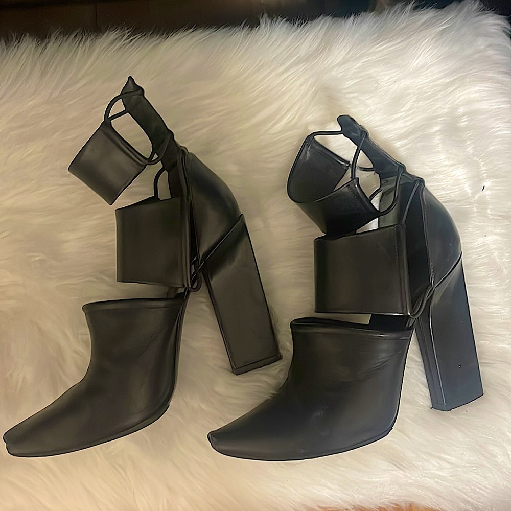 Alexander wang leather chunky heel